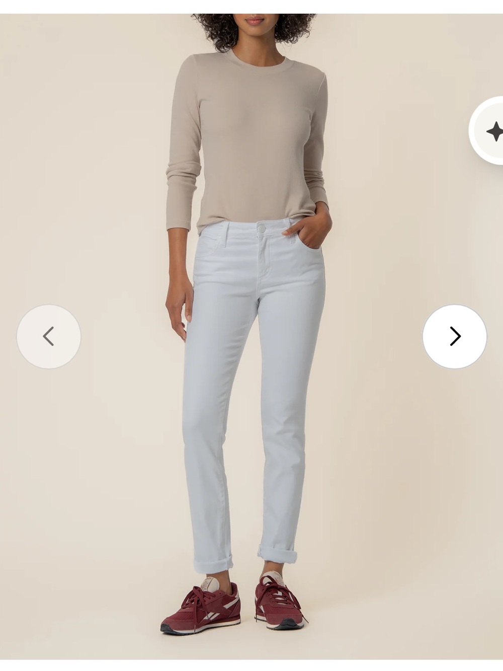 Kut from the Kloth Catherine White Denim Jeans Sz 6